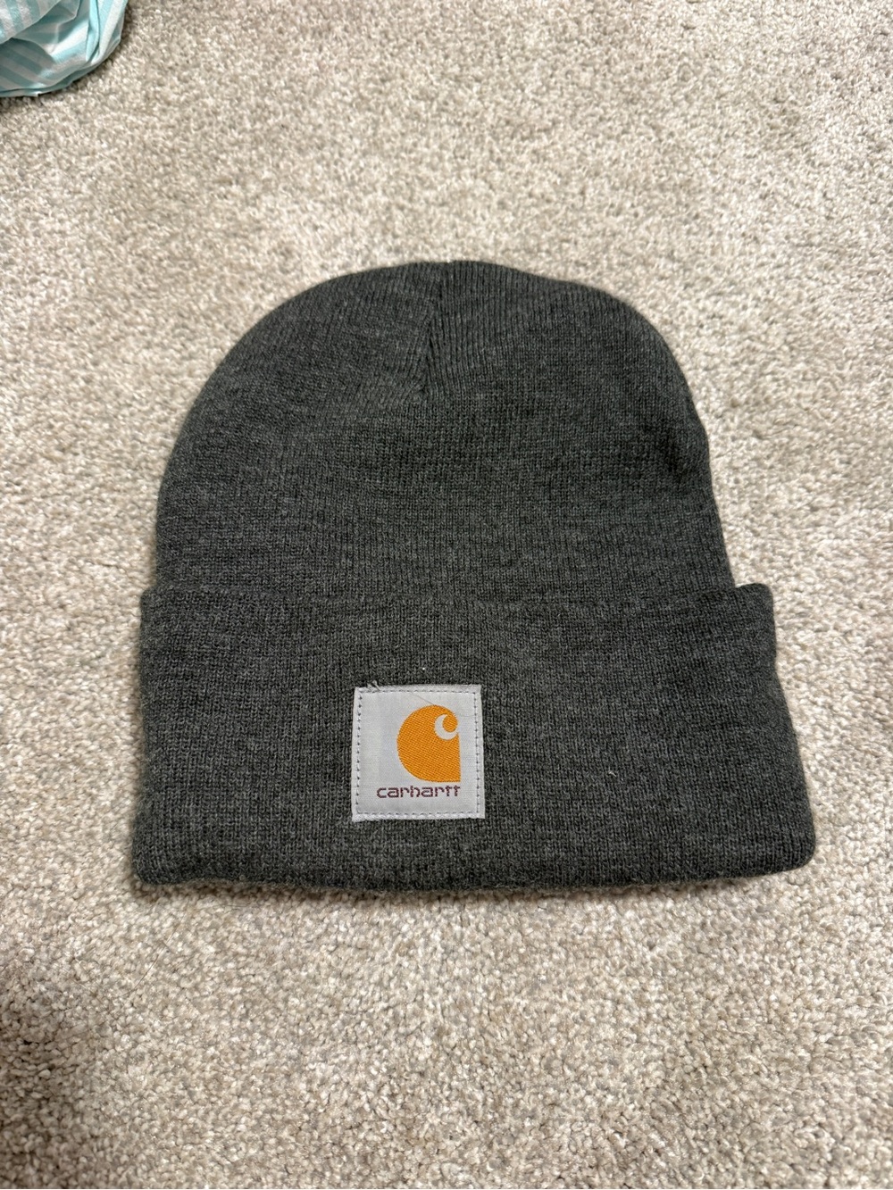 Carhartt Knit Beanie Hat — Dark Gray. Fits small/ youth large